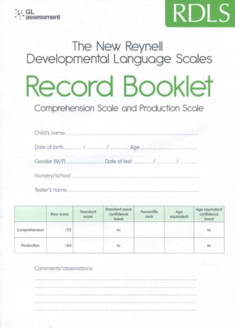 The New Reynell Developmental Language Sclae (NRDLS) Record Forms (pkg 25)