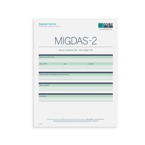 MIGDAS-2 Diagnostic Interview for Adults with Verbal Fluency Form (pkg 5)