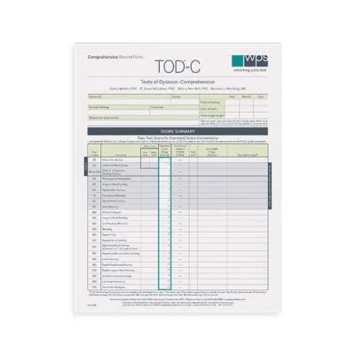 TOD-Comprehensive (TOD-C) Record Form: Grade 1–Adult (pkg 10)