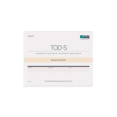 Online TOD-Screener (TOD-S): Response Booklet, Grade K–1 (10 uses)