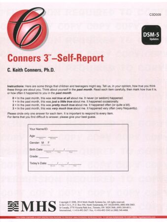 Conners 3 Self-Report DSM-5 QuickScore Form (pkg 25) - Conners 3–SR