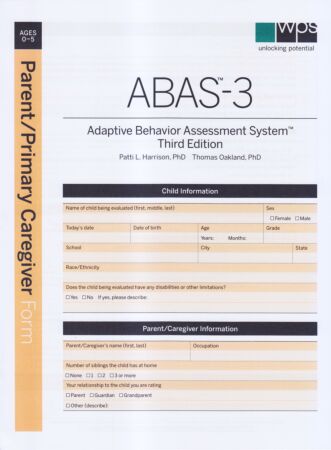 ABAS-3 Parent/Primary Caregiver Form (pkg 25)