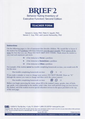 BRIEF2 Teacher Form (pkg 25)