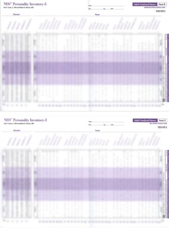Neo Pi 3 Adult Combined Gender Profile Form S R Pkg 25 Neo Pi 3 Adult Combined Gender Profile Form S R Pkg 25